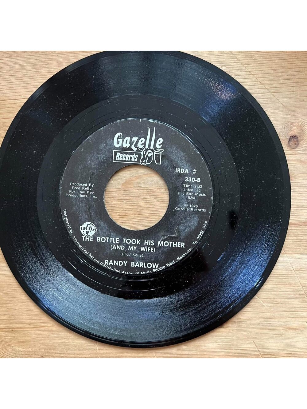 Randy Barlow - The Bottle rook his Mother(and my Wife) 45rpm VG+ R16